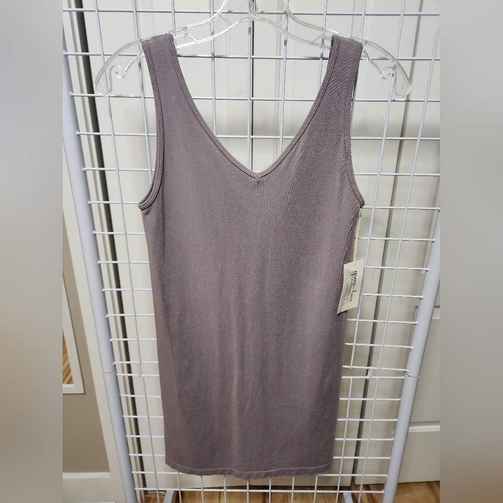 Grace & Lace Soft Purple Reversible Perfect Fit Tank Top - NWT